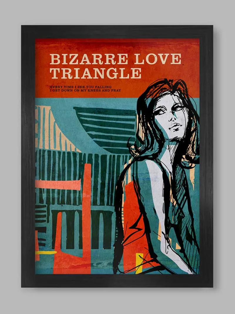 Bizarre Love Triangle - Music Poster Print A3 Black Frame